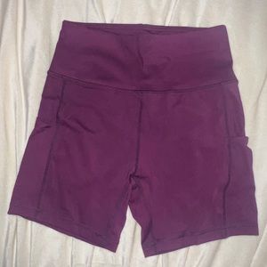 Plum biker shorts